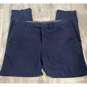 Brooks Brothers Pants Men Milano Fit Cotton Twill Navy Blue Strsight Slim 35x29